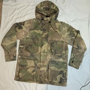 Vintage Fieldline Gore-Tex Camo Hooded Parka Jacket Mens Medium Made in USA